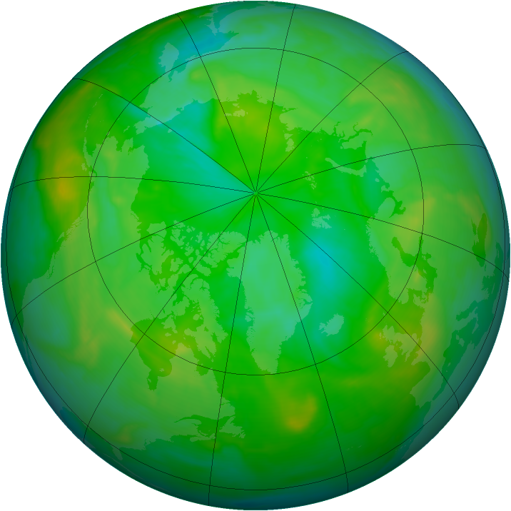Arctic ozone map for 07 July 2008